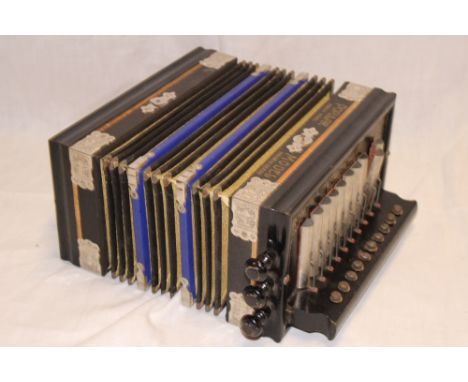 An old Viceroy reed accordion "The Popular Model" with nickel-plated mounts