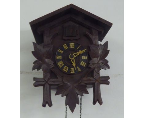 CONTINENTAL CARVED WOOD MURAL CUCKOO CLOCK 