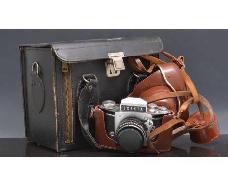 Olympus OM101 power focus camera, with a soft case, original box and other cameras and photographic accessories.
