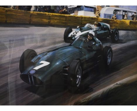 After Michael Turner, Italian Grand Prix, 1965, signed limited edition colour print, 80/500, 32cm x 43cm, six others from the