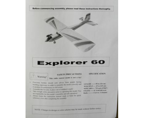 Explorer 60, 50" span ARTF for 8-10cc engine.