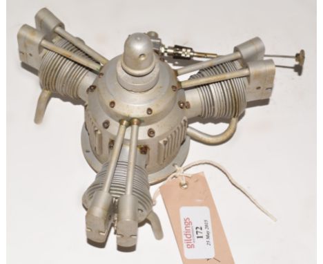Hargreaves three cylinder radial, R/C glow.