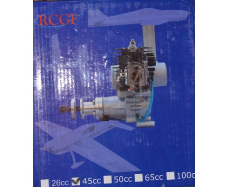 RCGF 45cc, 2 stroke, petrol engine, new in box.