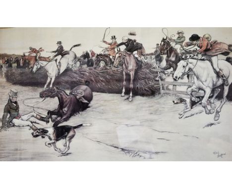After Cecil Alden, At The First Race, modern colour print, 46cm x 73cm.