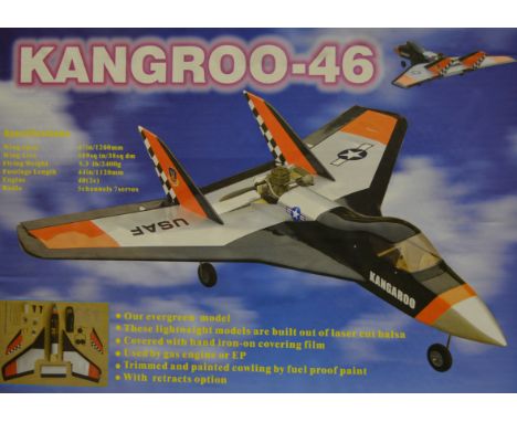 Kangroo-46 semi scale pusher delta, 47" span for 6.5cc engine.