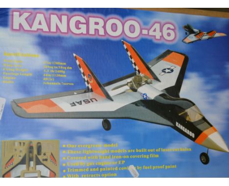 Kangroo-46 semi scale pusher delta, 47" span for 6.5cc engine.