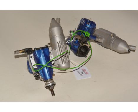 Two OS 40 LA R/C glow engines, complete.