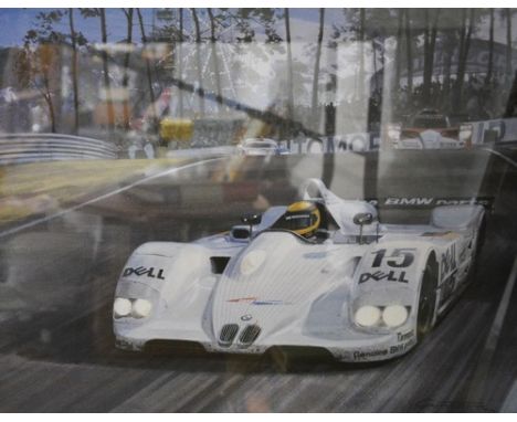After Graham Turner, BMW V12 LMR at Le Monde, colour print, 31cm x 42cm and eight other motor racing prints (9).