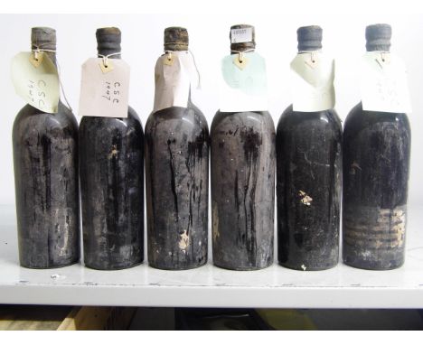 Believed Cockburns Vintage Port 1947 Labels missing 6 bts  Believed Cockburns Vintage Port 1947  Labels missing 6 bts 