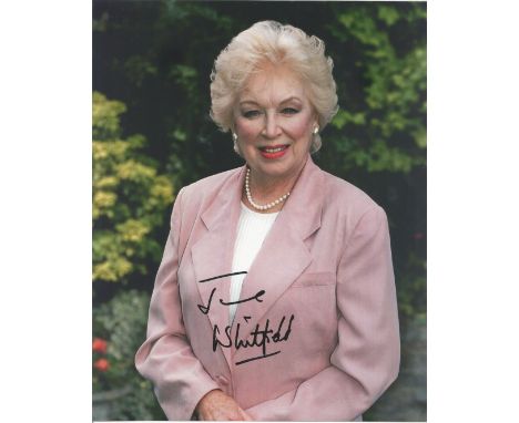 June Whitfield signed 10 x 8 inch colour portrait photo. Good condition Est.
