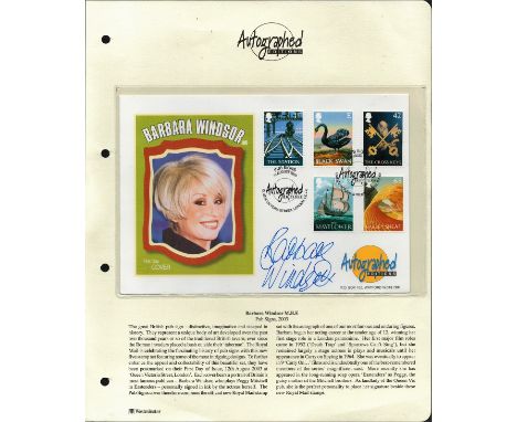 Barbara Windsor signed Autographed Edition First Day Stamp Cover commemorating pub signed, post marked 12th August 2003. This