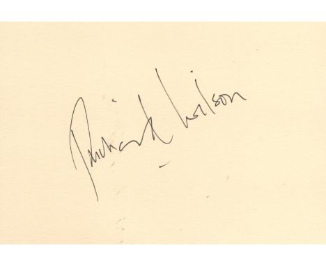 Richard Wilson signed 6 x 4 card. Wilson (9 July 1936) is a Scottish actor, theatre director and broadcaster. He is most famo