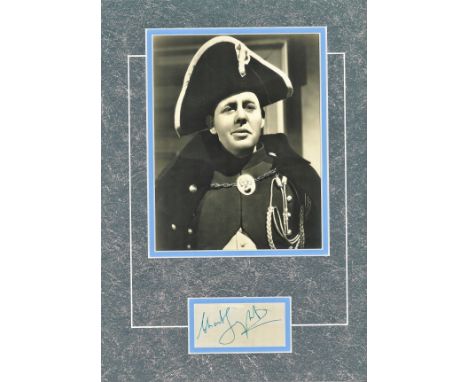 Charles Laughton 16x12 mounted signature piece includes a great original 8x10 sepia portrait of Laughton as Inspector Javert 