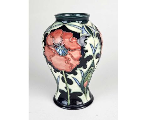 A Moorcroft 'Poppy' vase designed by Rachel Bishop, dated 1997, high-shouldered baluster form, impressed and painted marks,16