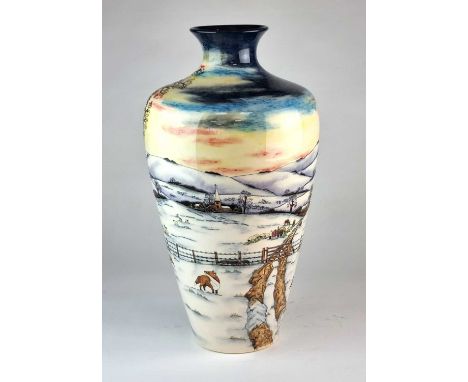 A large Moorcroft 'Woodside Farm' Prestige vase designed by Anji Davenport, dated 1999 and numbered 93, signed by the designe