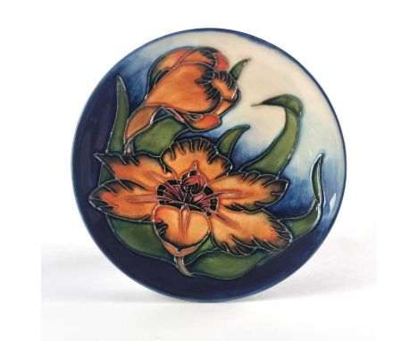 A Moorcroft 'Spiraxia' small plate, dated 1999, signed in gold by Stephanie Snow, Gwynedd Hibbatt and Emma Bossons, painted a