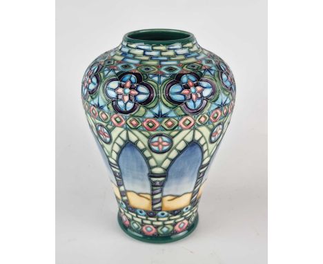 A Moorcroft 'Meknes (At Night)' pattern vase, dated 1999 and designed by Beverley Wilkes, a limited edition numbered 58/350, 