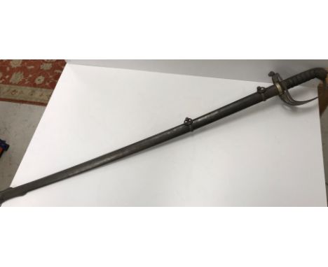 A Victorian Officer's sword by T Gandy of Bath, the steel hilt with bugle and crown motif and shagreen and wirework grip (Pro