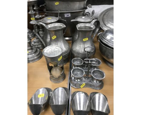 A collection of Giorgio Tabellini La Bottega del Petro pewter wares to include two oval ice buckets, 32.5 cm wide x 22.5 cm d