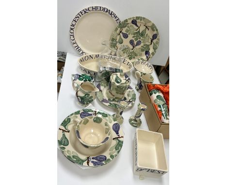 A collection of Emma Bridgwater "Fig" pattern china, to include a plate inscribed "Food Delights Circus and Supper Summer 202
