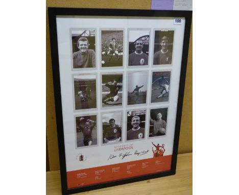 FOOTBALL MEMORABILIA IAN ST JOHN AND ROGER HUNT SIGNED LIVERPOOL PRINT FA CUP KINGS 1965 302/500 WITH CERTIFICATE OF AUTHENTI