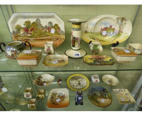 LARGE ASSORTMENT OF ROYAL DOULTON SERIESWARE A/F INCLUDING PEMBROKE CASTLE TRAY, D3749 TREE PATTERN, D5197 A IMPRESSED CANDLE