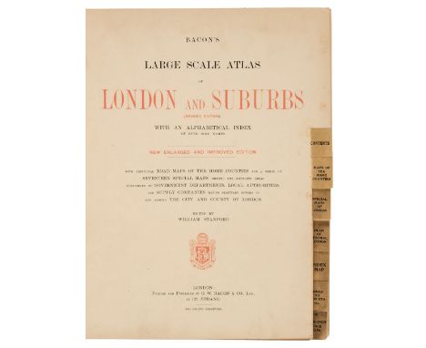 Bacon (G. W., publisher). Bacon's Large Scale Atlas of London and Suburbs (Revised Edition) with an Alphabetical Index, circa