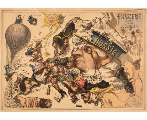 Belloguet (Andre). L'Europe Comique, Amuser Instruire, Cocasserie Dediée a la Jennesse, Paris, 1867, satirical lithographic m