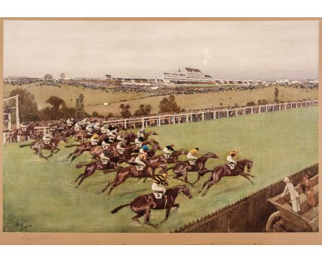 * Aldin (Cecil Charles Windsor, 1870-1935). The Start and the Finish of the Derby, Richard Wyman &amp; Co. 1923, the pair of 