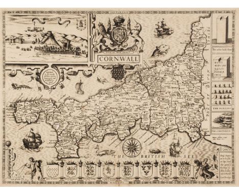 * Cornwall. Speed (John &amp; Norden John). Cornwall, 1st edition, John Sudbury &amp; George Humble [1611], uncoloured engrav