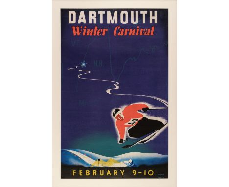 * Scotford Junior (John Ryland, 1916-2000). Dartmouth Winter Carnival, 1940, colour lithograph poster, several professional m