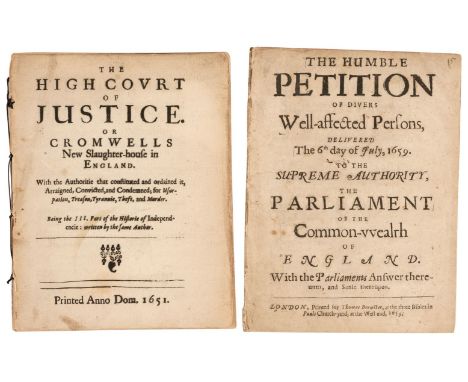 English Civil War - [Walker, Clement]. The High Court of Justice. Or Cromwells New Slaughter-house in England. With the Autho