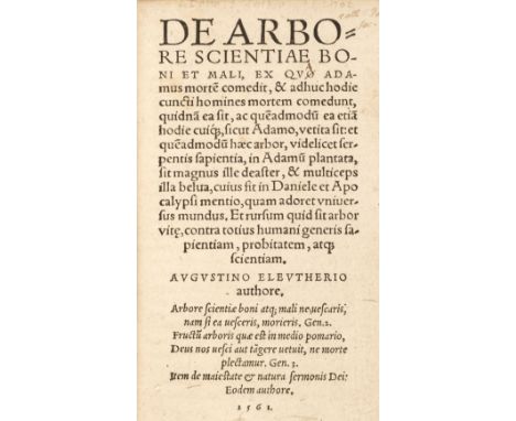 Franck (Sebastian). De arbore scientiae boni et mali, ex quo Adamus morte[m] comedit &amp; adhuc hodie cuncti homines morte c