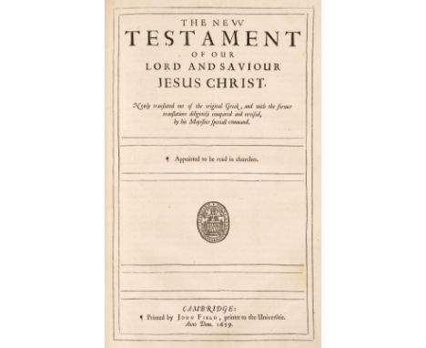 Bible [English]. [The Holy Bible: containing the bookes of the Old &amp; New..., Cambridge: Printed by John Field, 1659], let