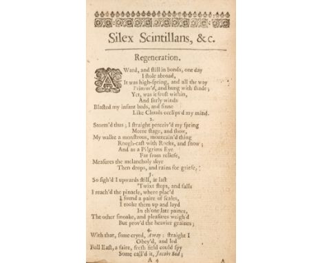 [Vaughan, Henry]. [Silex scintillans: or, sacred poems and private ejaculations, 1st edition, London: Printed by. T[homas]. W