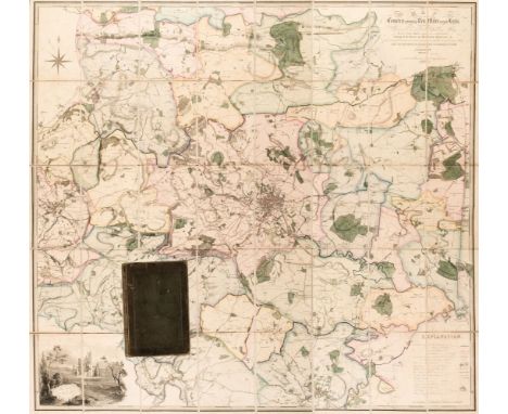 Leeds. Thorp (Joshua &amp; Martin S. D.), Map of the Country extending ten miles round Leeds, including Wakefield, Bradford, 