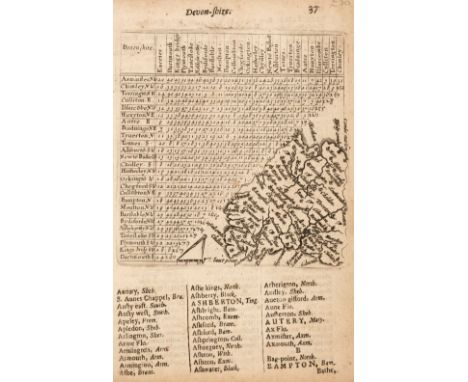Devon. A collection of 47 maps, mostly 19th-century, engraved and lithographic county maps, town plans and road maps, includi
