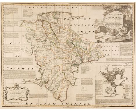 Devon. Bowen (Emanuel), An Accurate Map of Devon Shire Divided into its Hundreds. Drawn from the best Authorities, assisted b