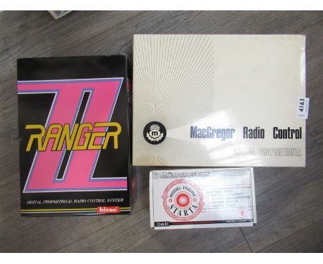 A boxed Hitec radio control, McGregor MR 1222 radio control and Ripmax model engine Starta (3) 