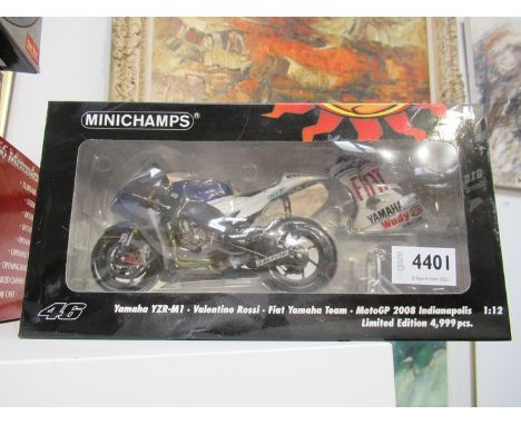 A boxed Minichamps 1:12 scale diecast Valentino Rossi Yamaha ZR-M1 motorbike 