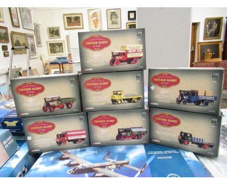 Seven boxed Corgi limited edition Vintage Glory Of Steam diecast vehicles to include Sentinel Steam Wagon- Shepherd Neame (30