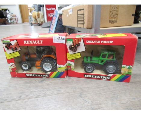A boxed diecast Britains 9526 Deutz tractor (missing box inner) and boxed 9522 Renault 145-14 tractor (2) 