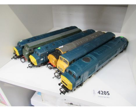 Six assorted 00 gauge diesel-electric locomotives including Mainline, Lima and Hornby