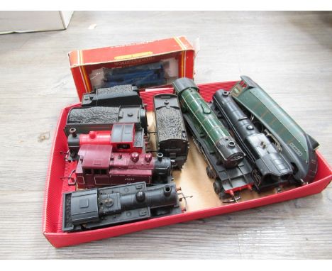 Seven assorted playworn 00 gauge locomotives including 4-6-0 'Mallard', Tri-ang 4-6-2 'Princess Victoria', Lima 0-4-0 '40106'