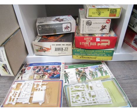 Assorted plastic scale model kits including Airfix, Paramount and Inpact 