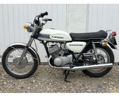 1969 Kawasaki H1 Mach III- Recent engine restoration- In good running order- Some receipts included- Early model Kawasaki tri