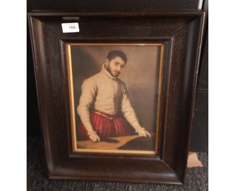 Print- Portrait of a man 'The Tailor' Giovanni Mosoni. This is a late work circa 1570. (47x38cm) 
