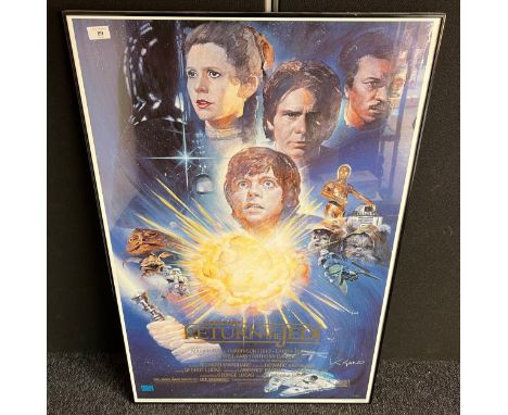 A Vintage Star Wars Return of the Jedi movie poster designed by Kazo Sano- signed by himself and limited edition 2/60. [Frame