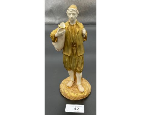 A Royal Worcester man carrying an urn figure. [20cm high] 