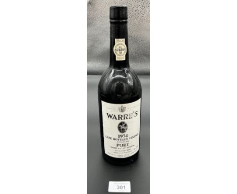 A Bottling of Warre's 1974 Late bottled Vintage Port. Bottled 1978. 75cl. Sealed. 